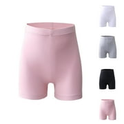 Zwiiyzr Girls Underwear Bike Shorts Dance Shorts Solid Color Breathable and Safe Under Dress for Playgrounds Sports 3-10Y Black